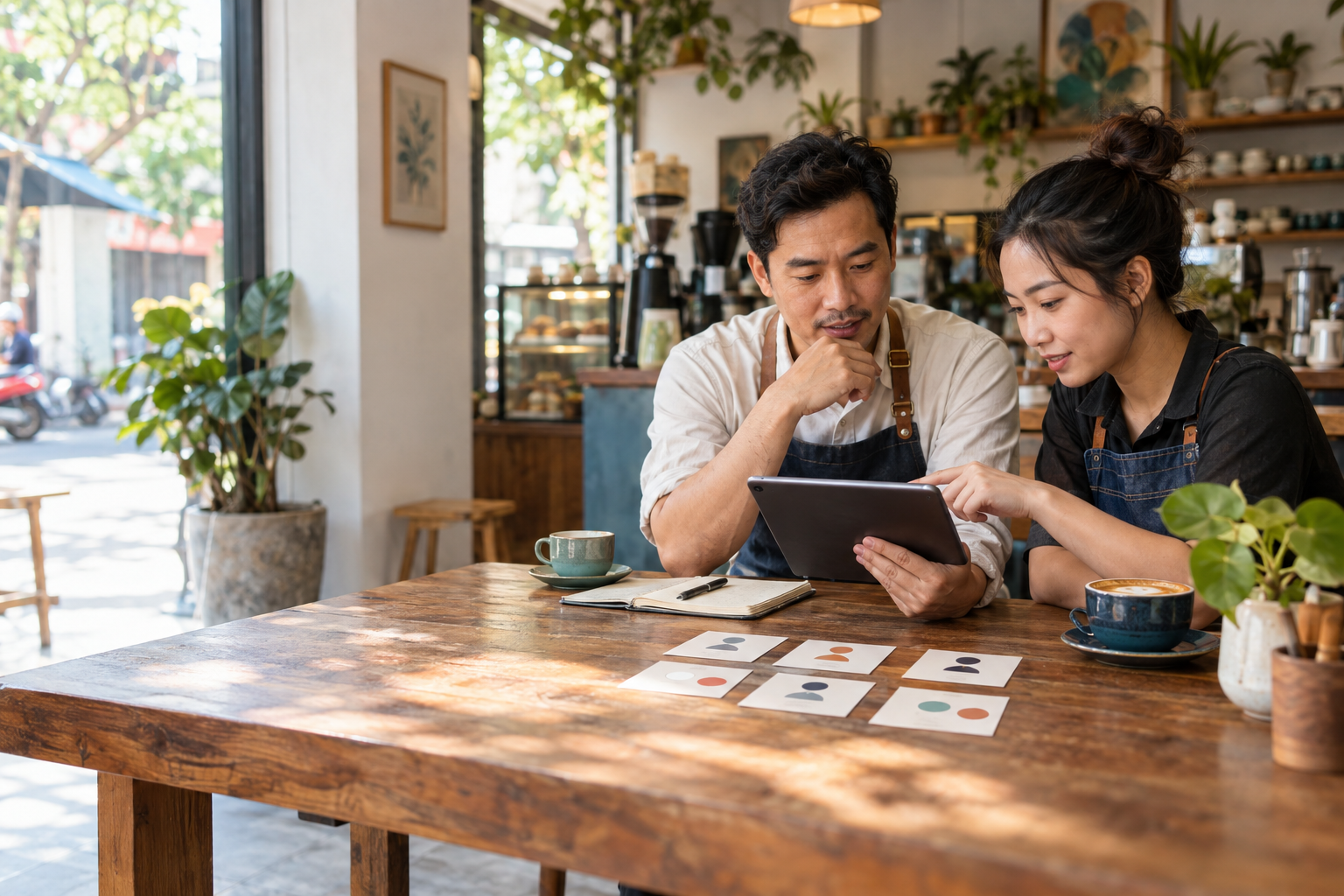 Hồ sơ khách hàng trong một bảng làm việc